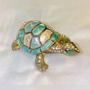 🌸Enameled Turtle 🐢 Jewelry Box🌸 from India 🌸